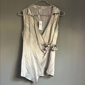 NWT Anthropologie green wrap top